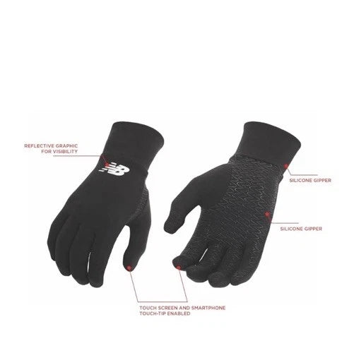 New Balance Touchscreen Running Gloves Grey Heather