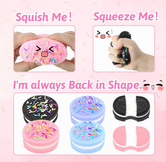 Squishy Sticky Biscuit Stress Relief Toy, 6 PCS Blackpink Taba Squishy Fufu Squishy Dumpling Squishy Squeeze Toys, Squishy Toys Sticky Squishy Stress Relief Squishy for Women Men