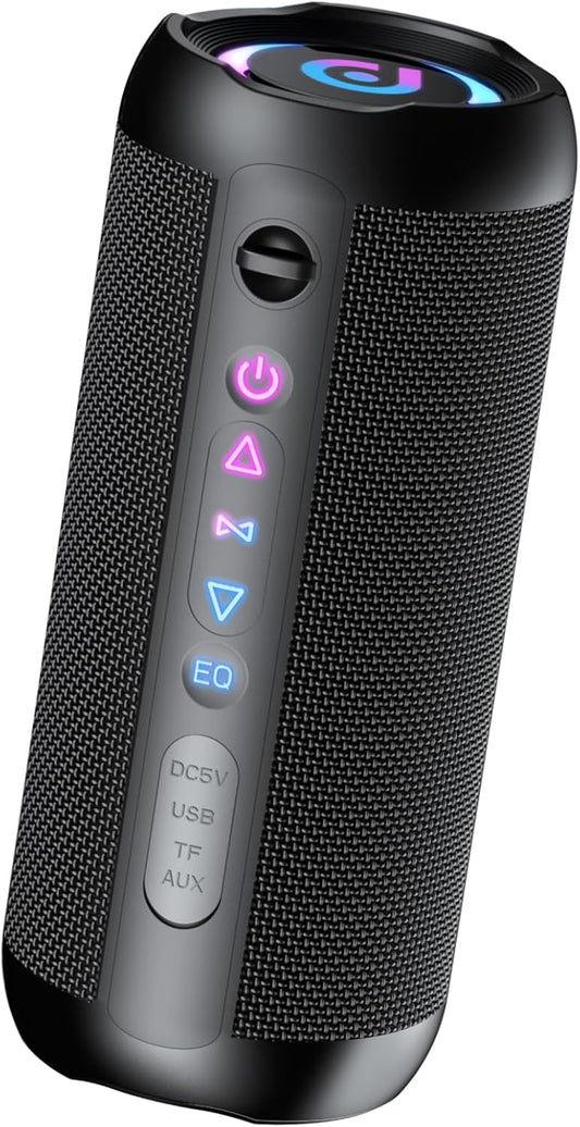 taopodo Portable Bluetooth Speaker with 30W Stereo Sound, 3 EQ Mode & 3 RGB lights, IPX7 Waterproof, 30H Playtime, TWS Wireless Pairing, Outdoor Speaker for Home, Outdoors and Hiking